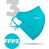 3 x Český bezpečný nano respirátor FFP3 modrý vel L