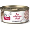 Brit Care Cat Konzerva pro kočky paté s filety z tuňáka, kuřetem a mlékem, 70 g