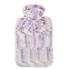 Termofor Hugo Frosch Classic s obalem z umělé kožešiny – fialovo/stříbrný s podšívkou