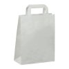 Papírová taška s plochým uchem 220+100x280 mm bílá bal/25 ks