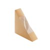 Papírový box EKO na sendvič 130x130x40 mm hnědý s okénkem ideal pack® bal/50 ks