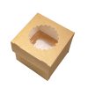 Papírová krabička EKO na muffiny 100x100x100 mm hnědá s okénkem bal/25 ks