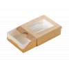 Papírový box / krabička EKO na jídlo 100x80x30 mm hnědý s okénkem bal/50 ks