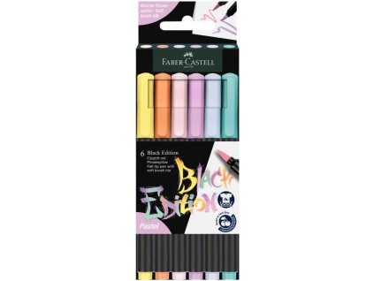 Popisovače Black Edition set 6 farebné pastelové