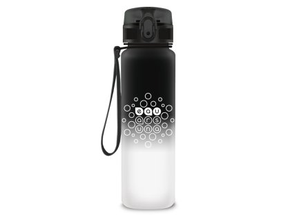 Fľaša plastová 600ml čierno-biela matná