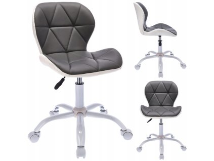 Kancelářská židle z umělé kůže ENDO - šedobílá