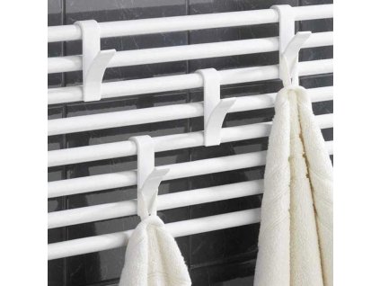 Háčky pro zavěšení na radiátor, sada 6ks - bílá