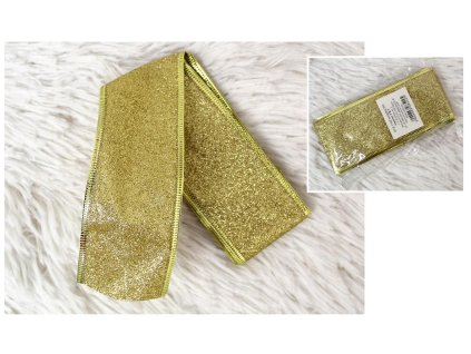 25213 dekoracni vanocni stuha broken 5 cm siroka 2 m dlouha zlata
