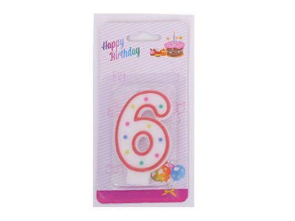 30118 dortova svicka cislice 6 v bile barve