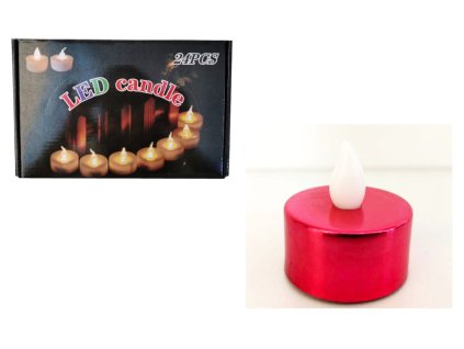 31510 led ohrivac svicek na baterie s pevnym plamenem sklo 4x3 6 cm coral 1 ks