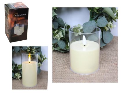 31453 led svicka na baterie se skakajicim plaminkem v pruhlednem obalu 10x7 5 cm