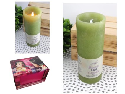31129 led svicka na vosk ga 30257 20x7 5 cm zelena