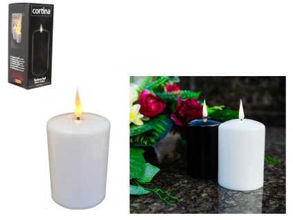 31531 led svicka na baterie bila s efektem plamene 16x7 cm 1 ks