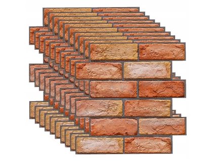 Samolepicí 3D tapeta červená cihla 30×30 cm – 10 ks