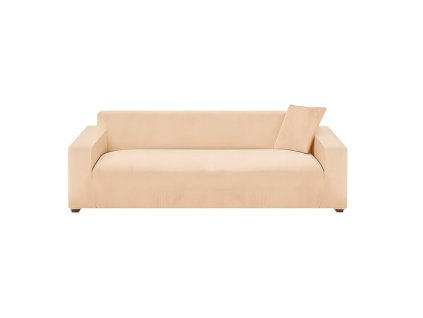 Napínací potah na pohovku – béžový elastický samet 190-230 cm