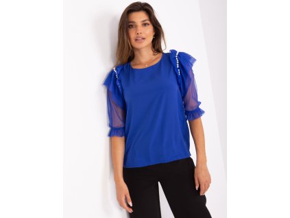 Blouse LK-BZ-506682.26P DARK BLUE (Barva cobalt, Velikost 36)