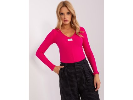 Fuchsia Long Sleeve Striped Blouse (Barva fuchsia, Velikost ONE SIZE)