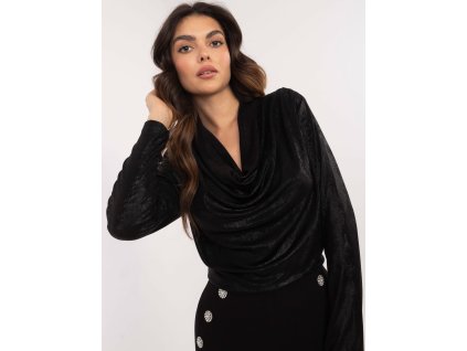 Czarna połyskująca bluzka na imprezę (Barva Noire, Velikost ONE SIZE)