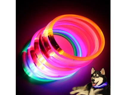 mainimage0Mini Safety Dog Collar Pet Supplies Anti lost Rechargeable LED Night Flashing Luminous USB Charging Pet