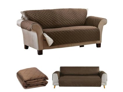 Potah na pohovku přehoz na postel oboustranný chránič (Velikost univerzální)