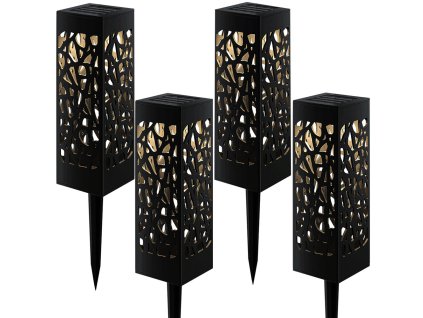 Zahradní lampa solární dekorativní sada 4 kusů soumrakový senzor (Velikost univerzální)