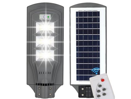 Solární pouliční lampa vedla lucerna s dálkovým ovládáním pohybový a soumrakový senzor ip65 (Velikost univerzální)