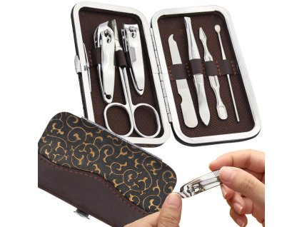 Manikúra manikúra pedikúra pouzdro kleštičky na nehty 7 položek (Velikost univerzální)