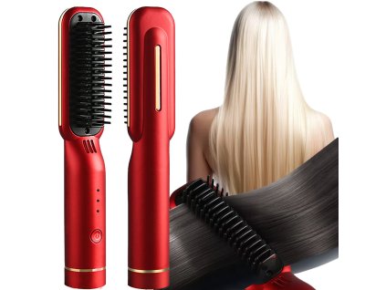 Kartáč na rovnání vlasů 2v1 elektrický bezdrátový (Velikost univerzální)