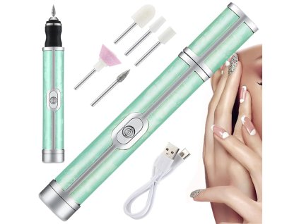 Frézka na nehty manikúra pedikúra frézy sada usb dobíjecí baterie (Velikost univerzální)