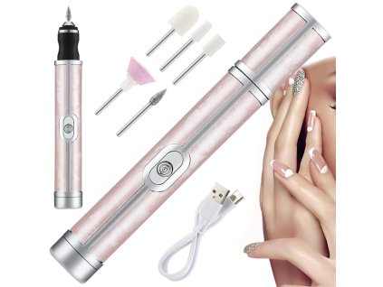 Frézka na nehty manikúra pedikúra frézy sada usb dobíjecí baterie (Velikost univerzální)