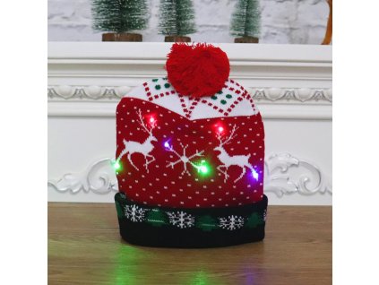 czapka swiateczna led renife 113686