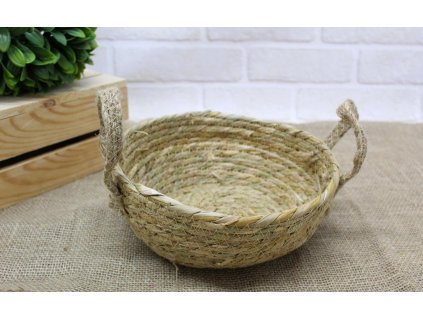 kosz pleciony z uszami plaski 76272