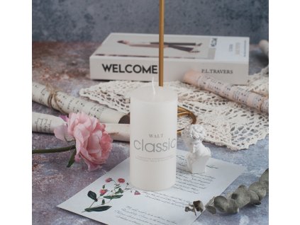 swieca walec kremowa 15x5 cm 76399