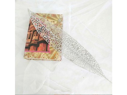 lisc sztuczny brokat srebrny 92287