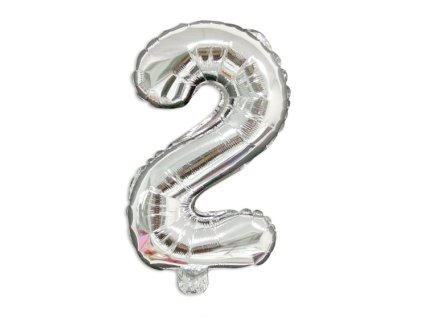 balon foliowy srebrna cyfra 2 80646