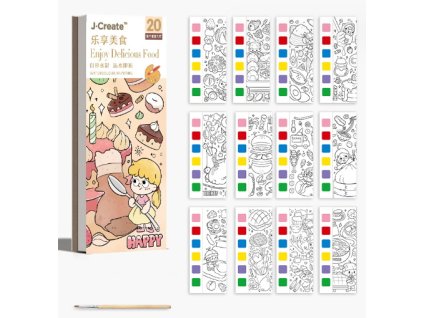 kolorowanka z farbami jedzeni 92419