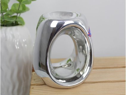 kominek srebrny efekt lustra 85485