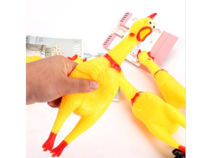 zabawka gumowa kurczak piszcz 74268