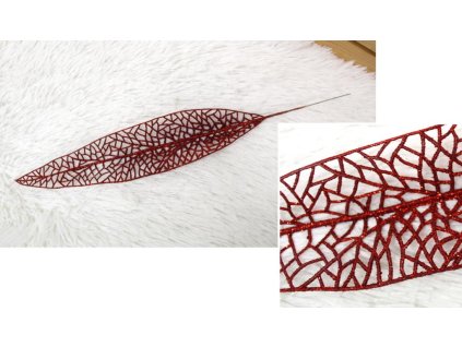 lisc sztuczny brokat czerwony 79741