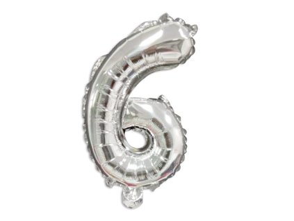 balon foliowy srebrna cyfra 6 80644