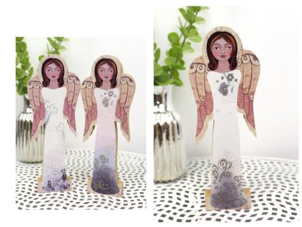 dekoracja aniol pastel sredni 93119