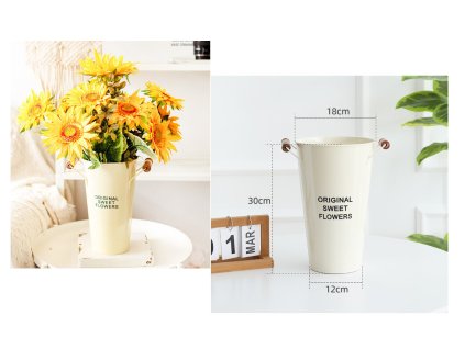 wazon metalowy z drewnianymi 99622