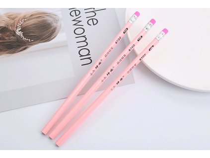 olowek z gumka hb 19 cm rozow 99378