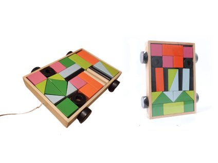 klocki drewniane w wozku do 103090