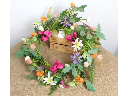 wianek kolorowe kwiaty 50 cm 104552