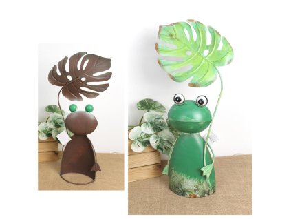 figurka metalowa zaba z lisc 106724