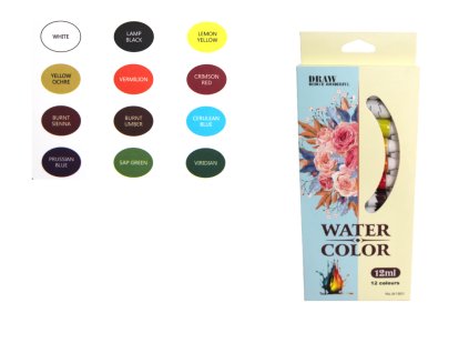 farby wodne w tubkach 12 ml 108435