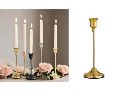 swiecznik metalowy zloty 3 e 112053