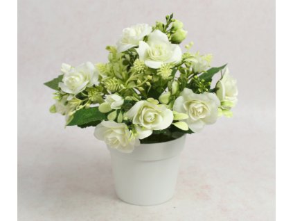 kwiat roza w bialej doniczce 111879