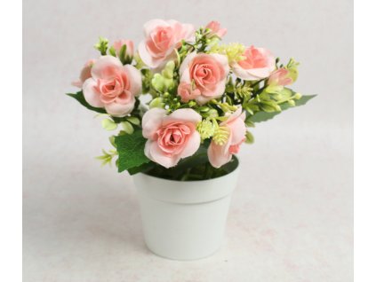 kwiat roza w bialej doniczce 111877